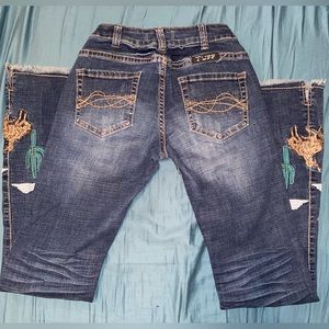 Cowgirl Tuff “Oasis Trouser” Desert Embroidered Accents-Ltd Edition 25/33 RARE!!